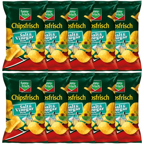 10 X 150 G | Funny-Frisch Chipsfrisch Salt & Vinegar Glutenfrei Vegan-image