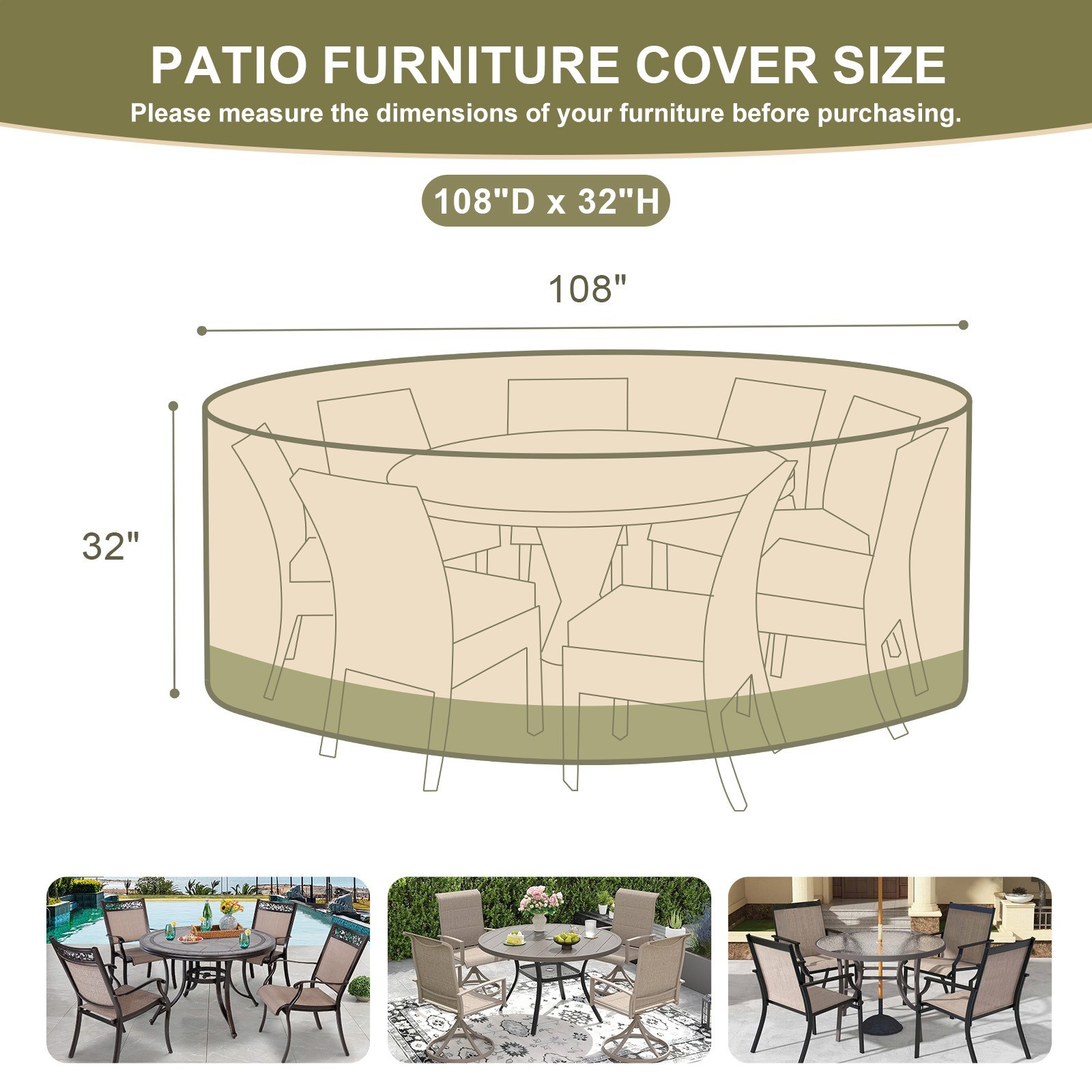 Table Chair Set Cover Waterproof 600d Oxford