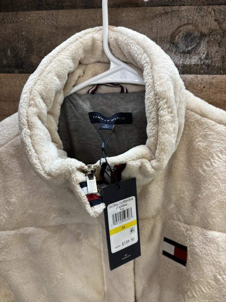 Tommy Hilfiger женщин плюшевая куртка кремовый цвет размер средний новый с Ярлыками - Изображение 4 из 4