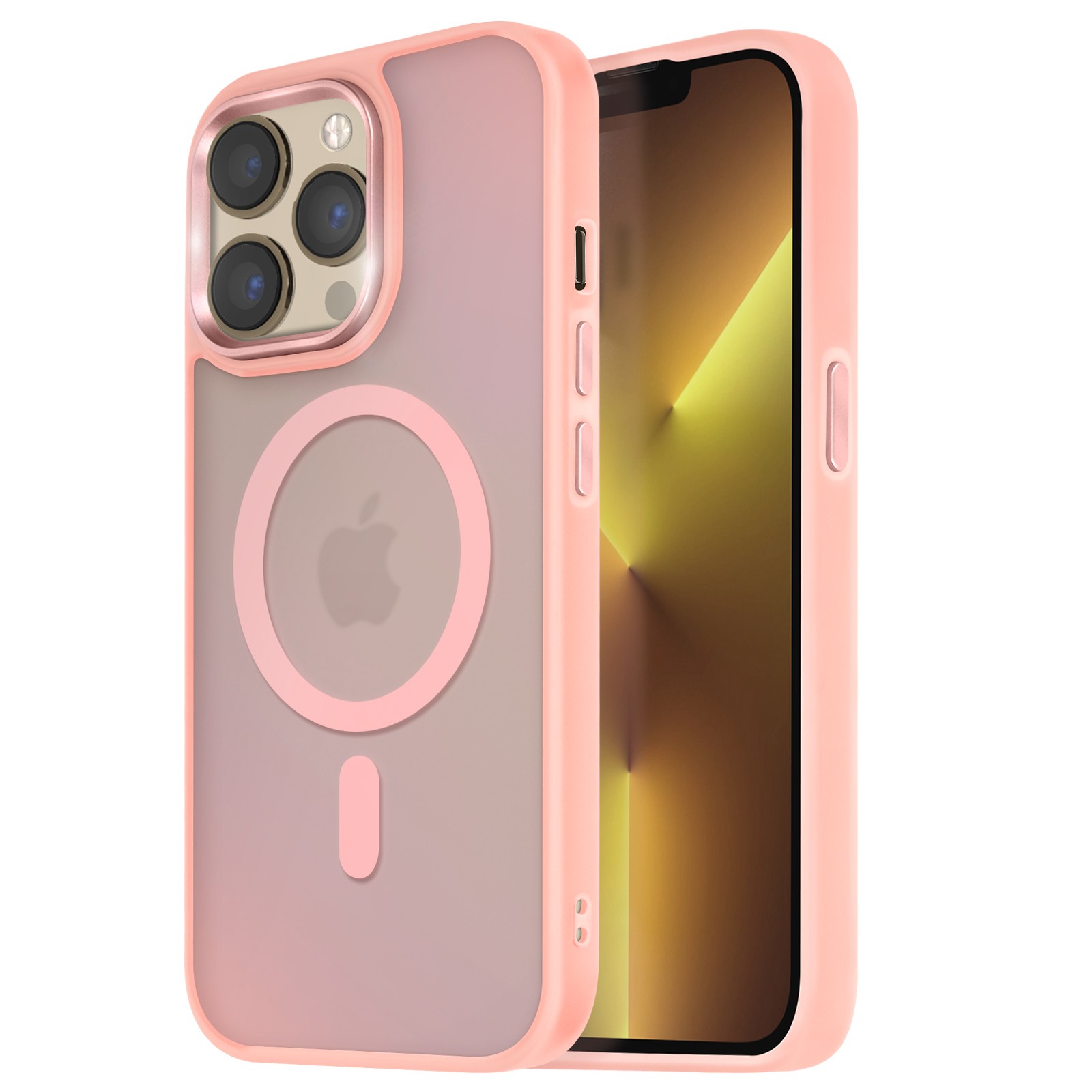 Avizar Case  for iPhone 13 Pro Max Matte Back Surround Frosted, Pink