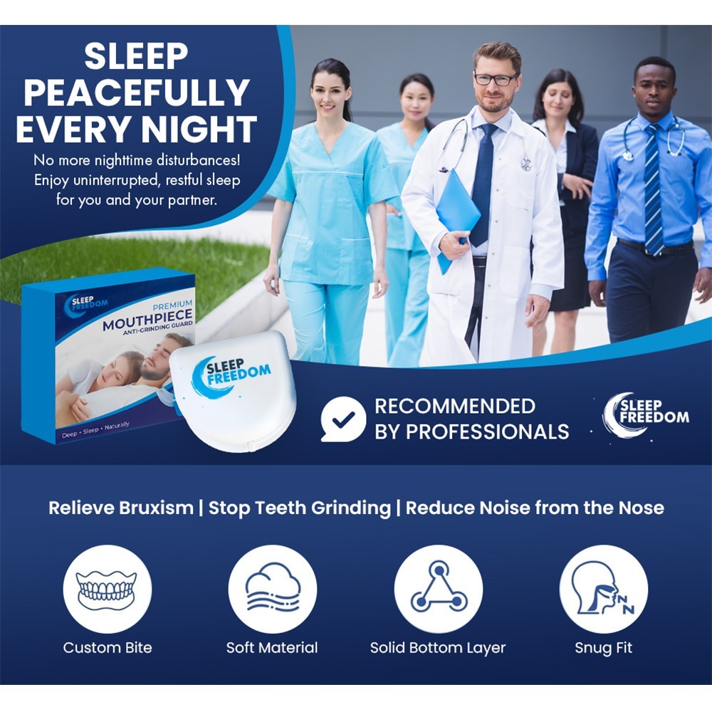 Dental Mouth Guard Snoring Stopper Grinding Teeth Sleep Freedom for Men & Women