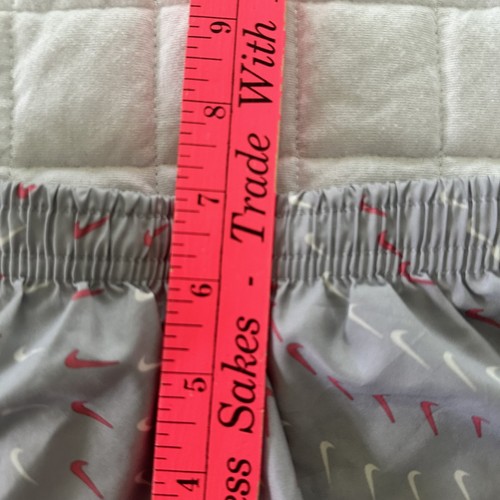 Nike Dri-Fit Shorts Girls XS Gray Pink White Swoosh Running Athletic Lined - Picture 7 of 10