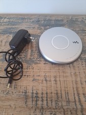 Sony D-EJ011 Silver CD Walkman Portable CD Player - Tested Working, w/ Adapter