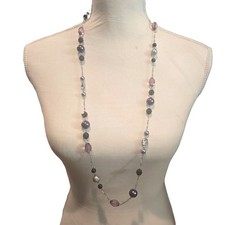 Necklace Lia Sophia Beaded Purple Glass Stati...