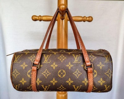 Louis Vuitton Monogram Papillon 26 Vintage 1970s Handbag Brown Cylinder  Shape