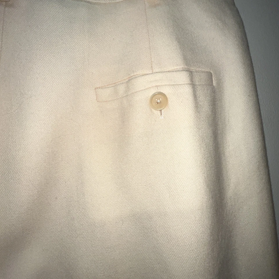 LRL Ralph Lauren 100% Worsted Wool Dress Pants Women's 16 Lined Pleated In Ivory - Image 4 of 4