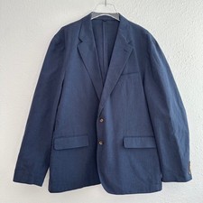 J.Crew Ludlow Classic Fit Suit Blazer Jacket Mens 46R Navy Cotton Linen Somelos