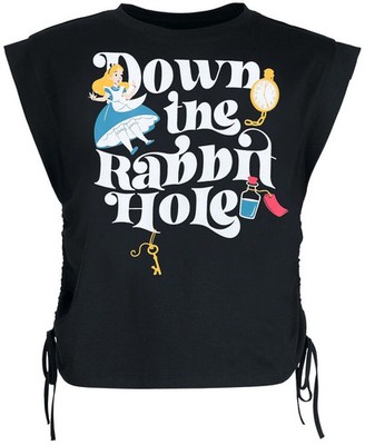 Alice In Wonderland Top Damen Down The Rabbithole schwarz