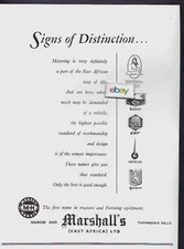 MARSHALL'S NAIROBI,KENYA ARMSTRONG SIDDELEY-KAISER-JAVELIN-GUR-PEUGEOT 1952 AD