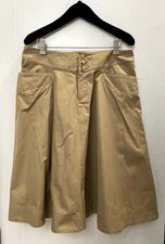 NWT Lauren Ralph Lauren RAJ FASHION PALACE KHAKI CLASSIC MIDI SKIRT COTTON SZ 6P
