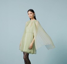 42IT- Gucci Cape Effect pleated chiffon Mini Dress - BNWT