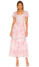 EUC Loveshackfancy Norma Dress In Island Pink Hand Dye Size 6
