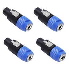 4pcs NL4FC to 1/4" Jack Adapter Plug Rated 250VAC for Professional Audio Systems