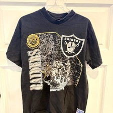 90s NFL Oakland Raiders black NFL Team shirt reprint VK14519