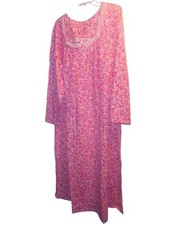 NWT Croft  Barrow Kohls Long Nightgown SleepWear Pink Floral L/S Womens 3X Plus