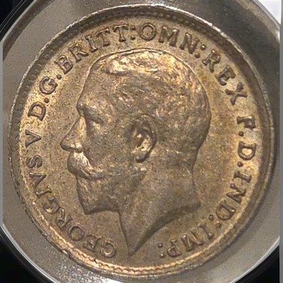 1912 Great Britain 3 Pence   George V Silver Coin   Choice BU / Uncirculated