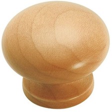 1-1/2 Maple Wood Knob Pecan Finish