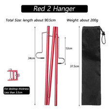 Outdoor Lantern Stand Camping Light Rack 2 Hooks, 1Pcs Ultralight Tabletop Light