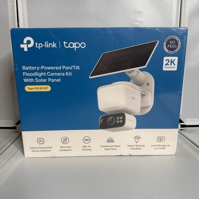 Tapo C615F 2K Outdoor Pan Tilt Floodlight Camera Solar Wireless Security