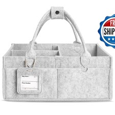 GEMII Diaper Caddy Organizer Large Gray