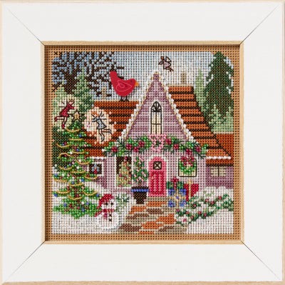 DIY Mill Hill Festive Fairy Cottage Christmas Counted Cross Stitch Kit