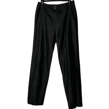 Karen Kane Lifestyle Womens 8 Black 100% Silk Embroidered Eyelet Dress Pants 30"