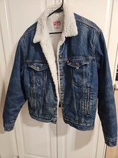 Levi's Vintage Denim Jean Jacket Sherpa Lined, 80s/90s Men  s Size 44R