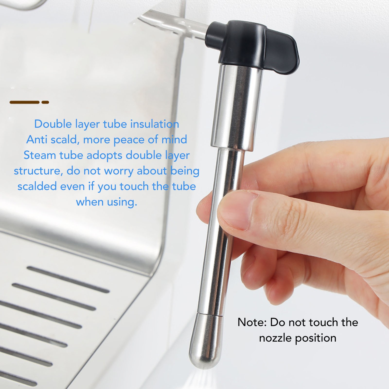Coffee Machine Steam Wand Stainless Steel Coffee Maker Steam Spout Nozzle Tip Re