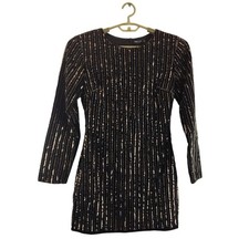 nasty gal womens dress black sequin velvet bodycon mini size 10 new