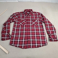 Dixxon The Cellar Flannel Shirt Mens Medium Maroon Red Button Up Long Sleeve