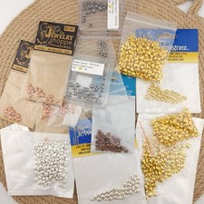 700Pcs Crimp Covers jewelry making supplies half open round silvertone goldtone
