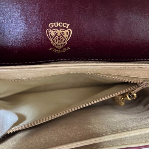 Bolso de Hombro GUCCI Vintage GG Gamuza Burdeos - Imagen 4 de 20