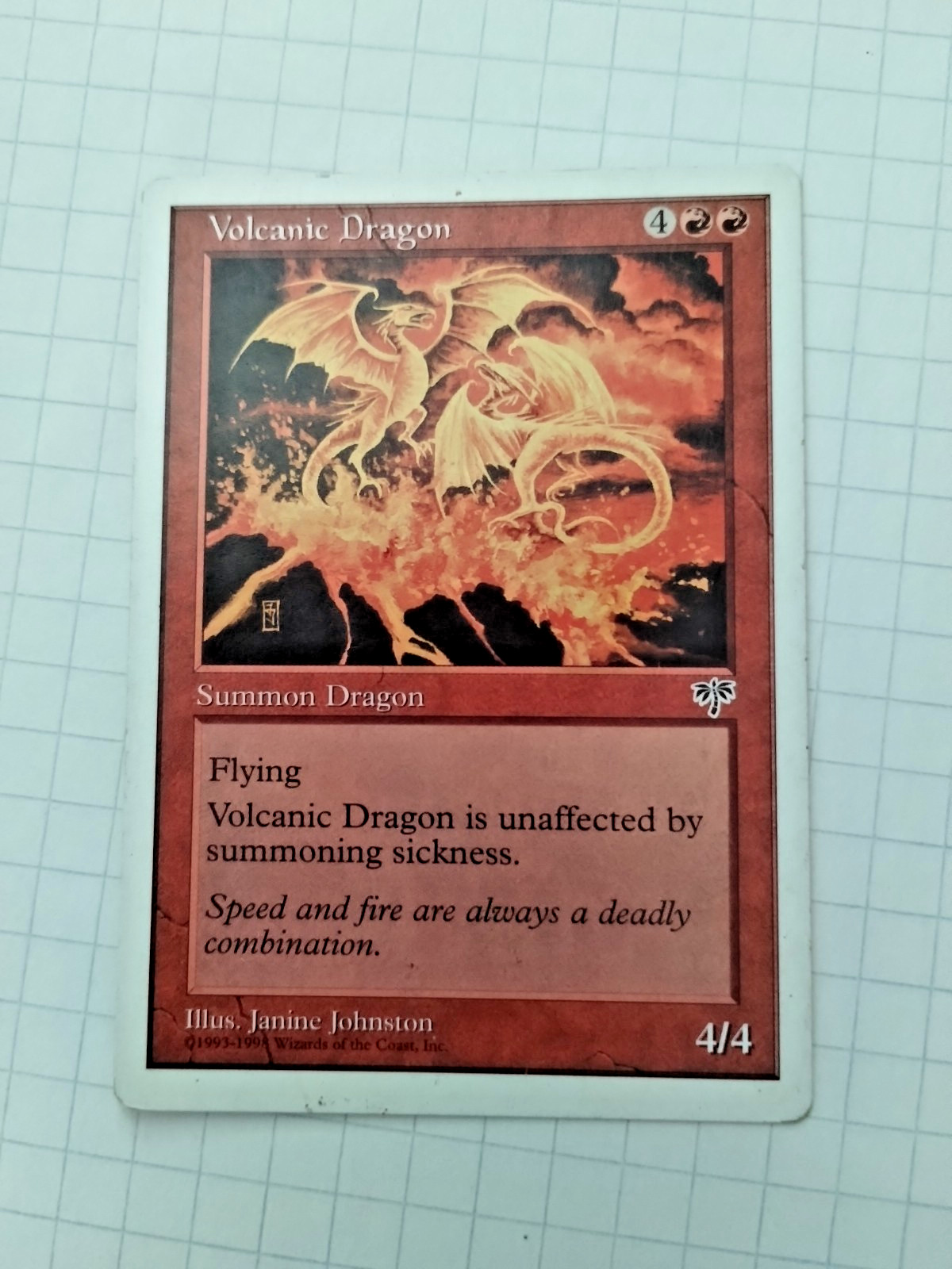 MTG Volcanic Dragon Anthologies Regular Rare - Some Edge Wear -- See Pics