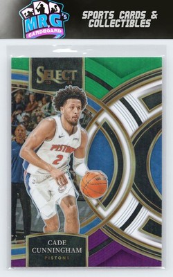 2023-24 Panini Select #175 Cade Cunningham Green White Purple Prizms