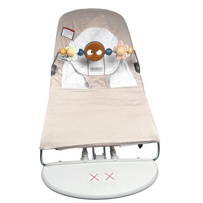 BabyBjorn Bouncer Balance Soft Cotton Jersey Khaki Grey Toy Bar Ships in Box 21