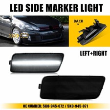2X For Volkswagen VW MK6 GTI 2010-2014 LED Front Side Marker Light Smoked Lamp