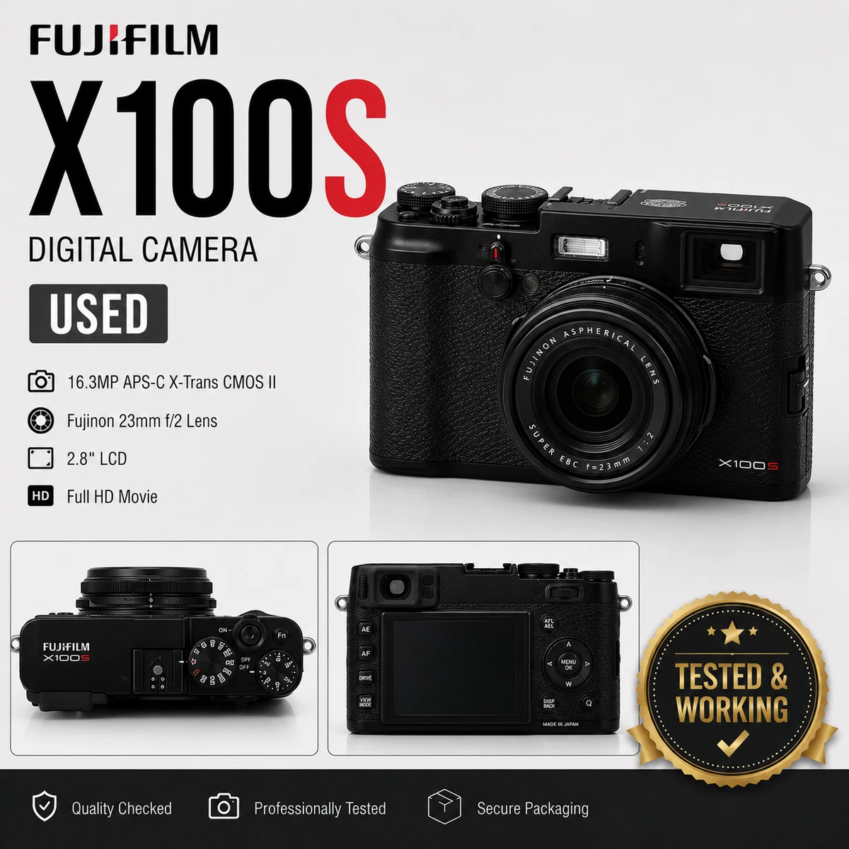 Fujifilm X100S Less than 3x Optical Zoom Digital Cameras for Sale