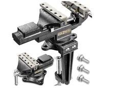 Dual-Purpose Bench Vise 3.3" Universal with Multifunctional jaw, 360° Swivel Cla