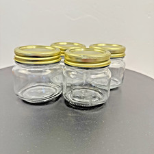 Tarros de albañil de media pinta Squatty de vidrio ancla desde 1905, 4 frascos 1/2 pinta. 8 oz. NUEVO