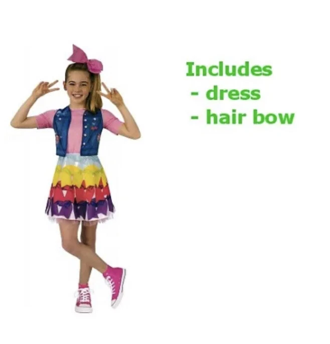 Jojo Siwa Vestido con Lazo Disfraz JoJo Siwa Halloween Vestido Elegante Pequeño 4-6 Foto 3 de 4