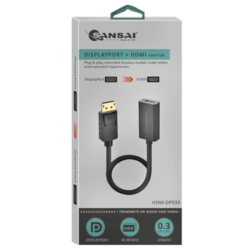 Sansai DisplayPort Male To HDMI Female Adaptor HDM-DP033 - Picture 2 of 2