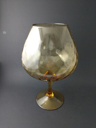 Italian Art GlassBrandy Snifter Optic Vintage Amber style of Empoli