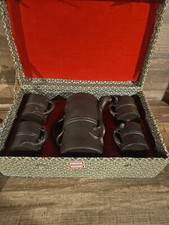 Yixing Brown Clay Teapot Set in Box Jiangsu Province Dragon Oriental Tea 4 Cups