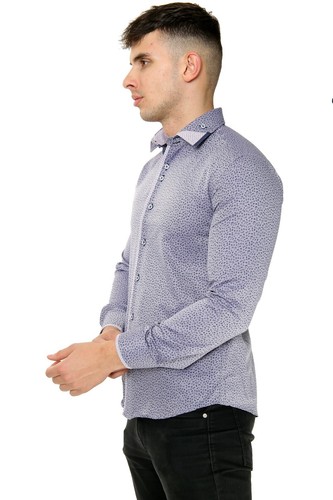 Luxury Mens Casual Double Collar Slim Fit Formal Shirt Italian Design S-4XL - Picture 42 of 42
