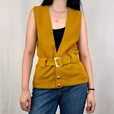 Vintage The Pit On Shop Yellow Knit Vest Sweater Vest