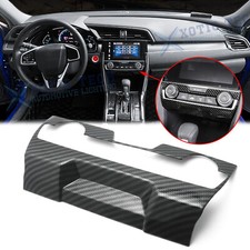 Carbon Fiber Central Console Ac Switch Panel Cover Trim For Honda Civic 2016-21 Carbon Fiber Central Console Ac Switch Panel Cover Trim For Honda Civic 2016-21