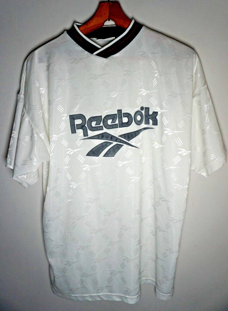 Vintage 90s Reebok Soccer Jersey Shirt XL Football Kit All Over