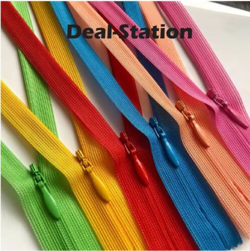 Invisible Nylon Zip Zips Zipper Lace Concealed Closed End Sewing 20cm up to 65cm - Picture 2 of 30