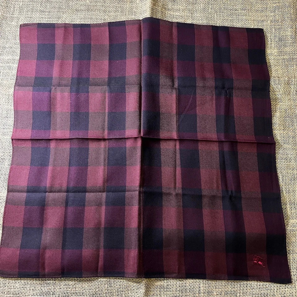 PAÑUELO HOMBRE VINTAGE CLÁSICO ARTE ROJO GRANATE CUADROS ALGODÓN BOLSILLO CUADRADO 18" Foto 3 de 3