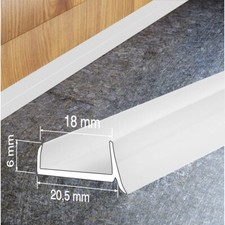 White PVC Plinth Seal Strip 1m – 18mm Kickboard & Panel Skirting Cover Trim Edge